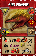 Wizard101 Fire spell card: Fire Dragon, Spell ID 6554