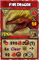Wizard101 Fire spell card: Fire Dragon, Spell ID 6556