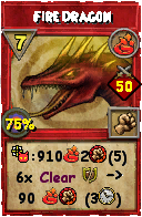 Wizard101 Fire spell card: Fire Dragon, Spell ID 6563