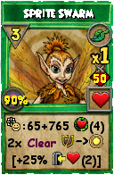 Wizard101 Life spell card: Sprite Swarm, Spell ID 6580