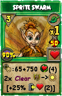 Wizard101 Life spell card: Sprite Swarm, Spell ID 6581