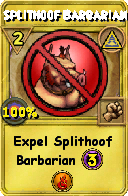 Wizard101 Myth spell card: Splithoof Barbarian, Spell ID 6583