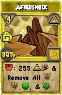 Wizard101 Myth spell card: Aftershock, Spell ID 6594