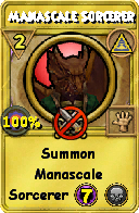 Wizard101 Myth spell card: Manascale Sorcerer, Spell ID 6606
