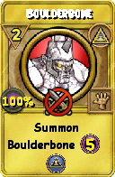 Wizard101 Myth spell card: Boulderbone, Spell ID 6614