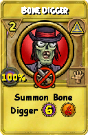 Wizard101 Myth spell card: Bone Digger, Spell ID 6617
