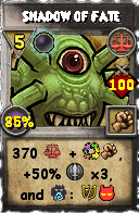 Wizard101 Balance spell card: Shadow of Fate, Spell ID 6618
