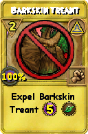 Wizard101 Myth spell card: Barkskin Treant, Spell ID 6622