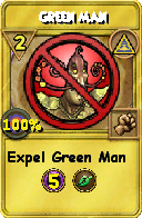 Wizard101 Myth spell card: Green Man, Spell ID 6624