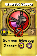 Wizard101 Myth spell card: Glowbug Zapper, Spell ID 6626