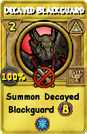 Wizard101 Myth spell card: Decayed Blackguard, Spell ID 6631