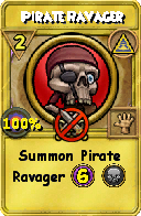 Wizard101 Myth spell card: Pirate Ravager, Spell ID 6638
