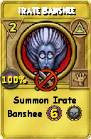 Wizard101 Myth spell card: Irate Banshee, Spell ID 6640