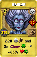 Wizard101 Death spell card: Banshee, Spell ID 6664