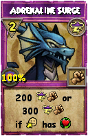 Wizard101 Storm spell card: Adrenaline Surge, Spell ID 6675