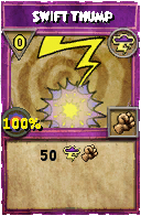 Wizard101 Storm spell card: Swift Thump, Spell ID 6678