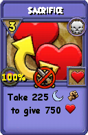 Wizard101 Death spell card: Sacrifice, Spell ID 6682