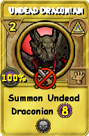 Wizard101 Myth spell card: Undead Draconian, Spell ID 6697