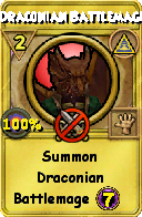 Wizard101 Myth spell card: Draconian Battlemage, Spell ID 6700