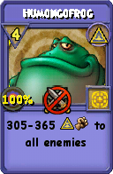 Wizard101 Myth spell card: Humongofrog, Spell ID 6704