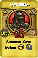 Wizard101 Myth spell card: Cave Golem, Spell ID 6718