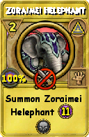 Wizard101 Myth spell card: Zoraimei Helephant, Spell ID 6746