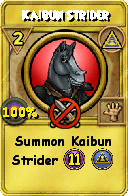 Wizard101 Myth spell card: Kaibun Strider, Spell ID 6750