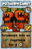 Wizard101 Moon spell card: Polymorph Carrot, Spell ID 6769