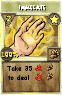 Wizard101 Star spell card: Immolate, Spell ID 6771