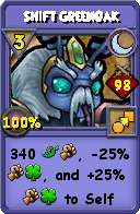 Wizard101 Moon spell card: Shift GreenOak, Spell ID 6779