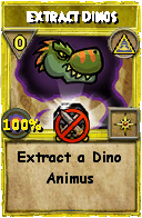 Wizard101 Myth spell card: Extract Dinos, Spell ID 6781
