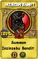 Wizard101 Myth spell card: Inzinzebu Bandit, Spell ID 6790