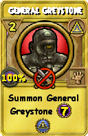 Wizard101 Myth spell card: General Greystone, Spell ID 6792