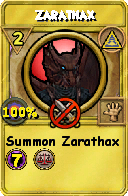 Wizard101 Myth spell card: Zarathax, Spell ID 6797