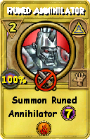 Wizard101 Myth spell card: Runed Annihilator, Spell ID 6804