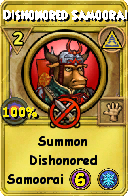 Wizard101 Myth spell card: Dishonored Samoorai, Spell ID 6805