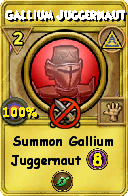 Wizard101 Myth spell card: Gallium Juggernaut, Spell ID 6808