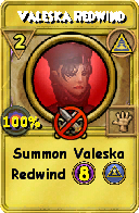 Wizard101 Myth spell card: Valeska Redwind, Spell ID 6812