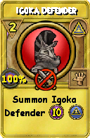 Wizard101 Myth spell card: Igoka Defender, Spell ID 6816