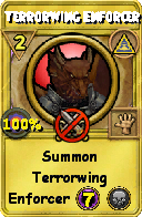 Wizard101 Myth spell card: Terrorwing Enforcer, Spell ID 6817