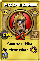 Wizard101 Myth spell card: Pike Spiritcrusher, Spell ID 6833