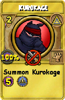 Wizard101 Myth spell card: Kurokage, Spell ID 6844