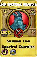 Wizard101 Myth spell card: Lion Spectral Guardian, Spell ID 6846