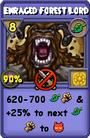 Wizard101 Life spell card: Enraged Forest Lord, Spell ID 6849