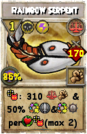 Wizard101 Balance spell card: Rainbow Serpent, Spell ID 6869