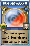 Wizard101 Cantrips spell card: Heal and Mana II, Spell ID 6871