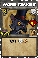 Wizard101 Death spell card: Jacques Scratches!, Spell ID 6879