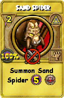 Wizard101 Myth spell card: Sand Spider, Spell ID 6881