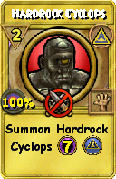 Wizard101 Myth spell card: Hardrock Cyclops, Spell ID 6882