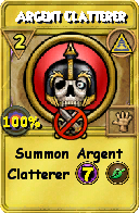 Wizard101 Myth spell card: Argent Clatterer, Spell ID 6886